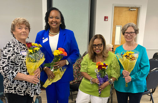  2024-2025 Officers <br> Pictured left to right:<br>; President Anne French; President-elect JoAnn Kitchens-Simmons;Secretary Karen Avery; and Treasurer Carol Roland.